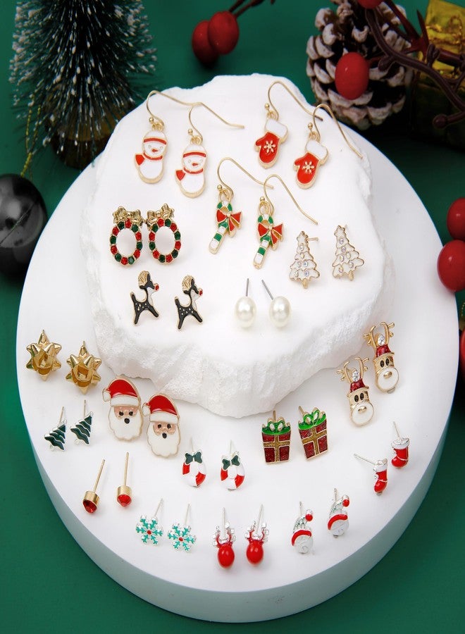 tanguan 18 Pairs Hypoallergenic Christmas Earrings for Women Cute Stud Earrings Sets Xmas Holiday Jewelry Present Snowflake Chirstmas Tree Earring Winter Earring Jewelry Bulk (18 Pairs of Christmas Earrings) - Image 5